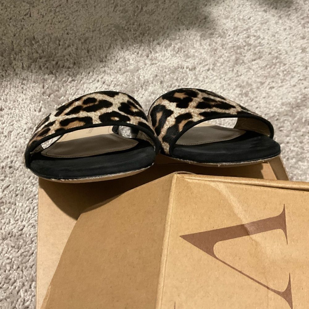 Theory Jasper Cheetah Slide Sandal Mules 6 - Picture 4 of 5